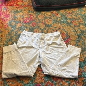 Very light, gray joggers, size large